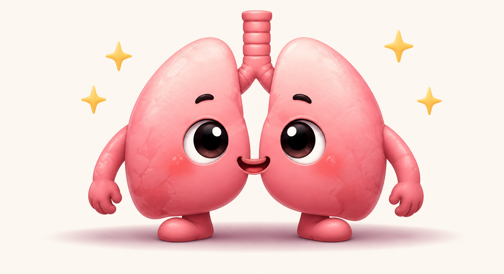 Lungie, a happy pair of pink lungs